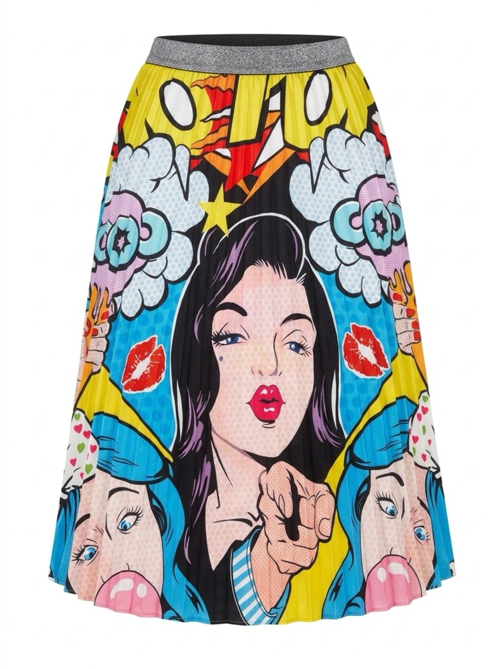 Pop Art Graphic Midi Skirt in Multicolor